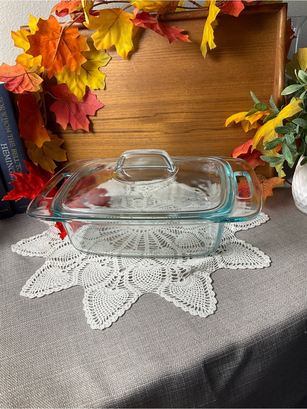 Pyrex Easy Grab 2 Qt Clear Glass Casserole Dish with Lid C-024 & C-624
